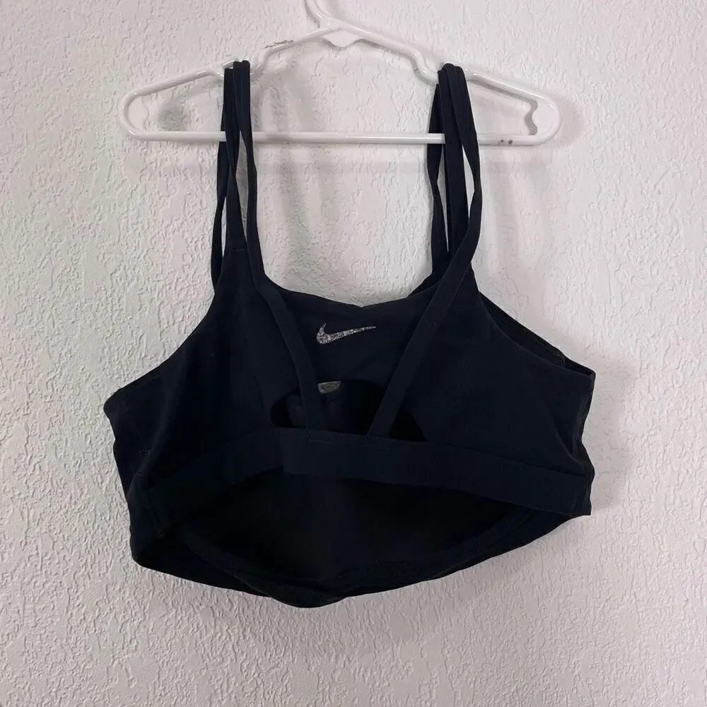 Nike Dri-Fit Black Cut Out Back Sports Bra‎ Size Large